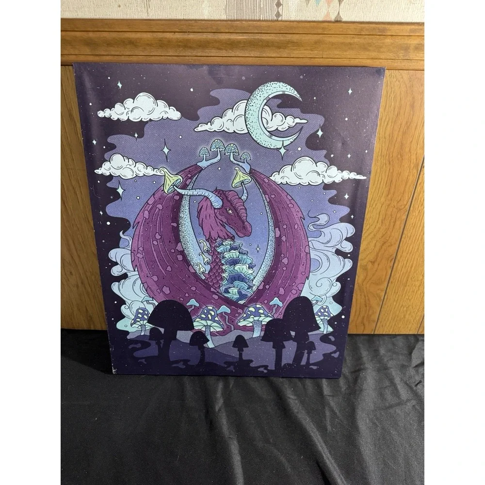 Purple Dragon Canvas with mushrooms ‎ 18